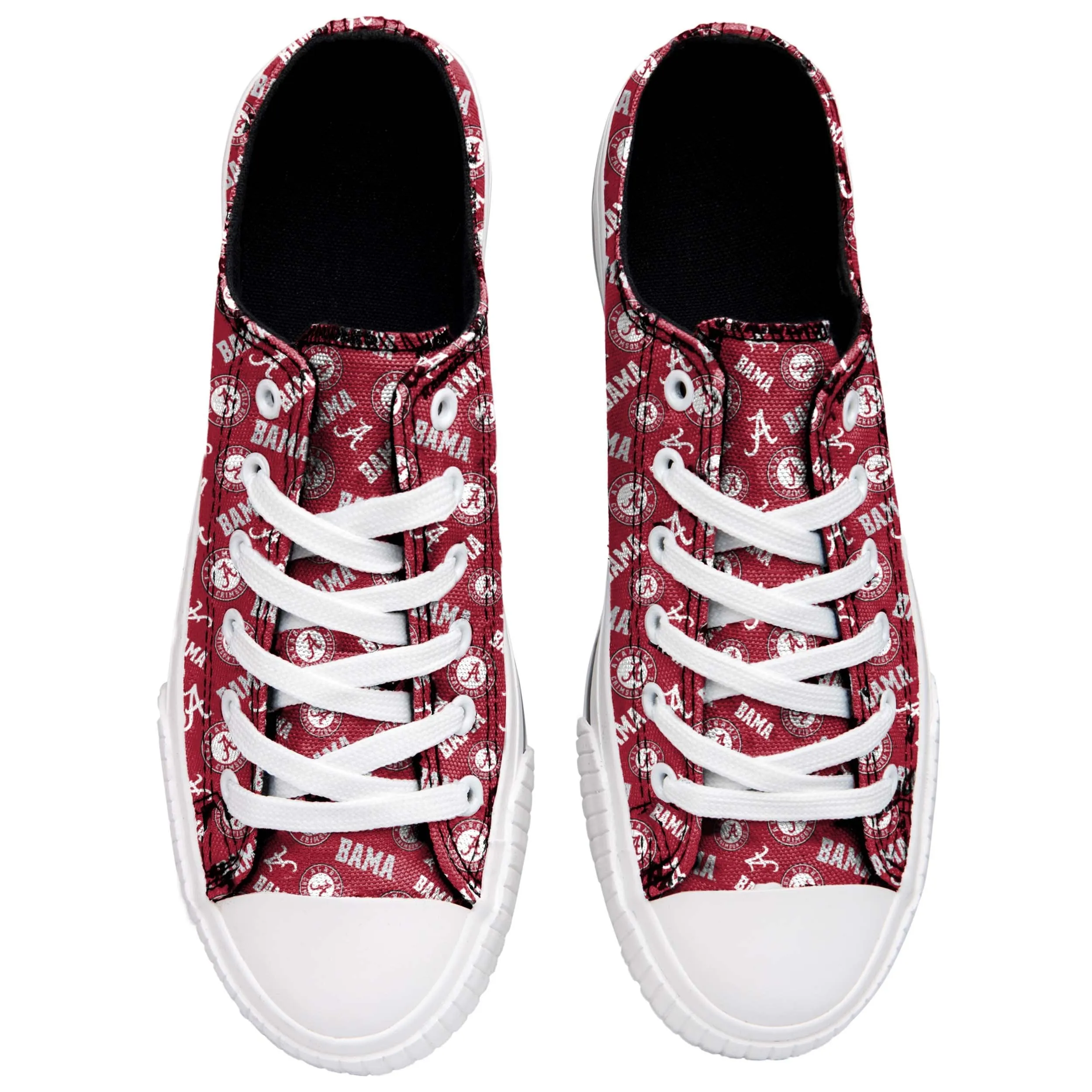Alabama Crimson Tide NCAA Womens Original Low Top Repeat Print Canvas Shoes