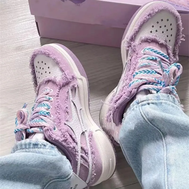 Amozae-Back To School Gifts Vintage Patchwork Canvas Sneakers