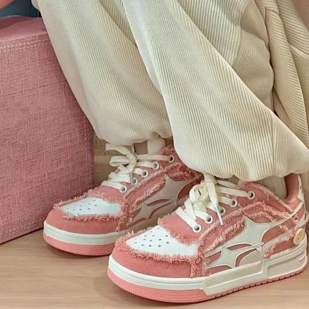 Amozae-Back To School Gifts Vintage Patchwork Canvas Sneakers
