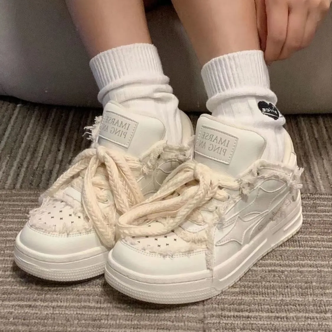 Amozae-Back To School Gifts Vintage Patchwork Canvas Sneakers
