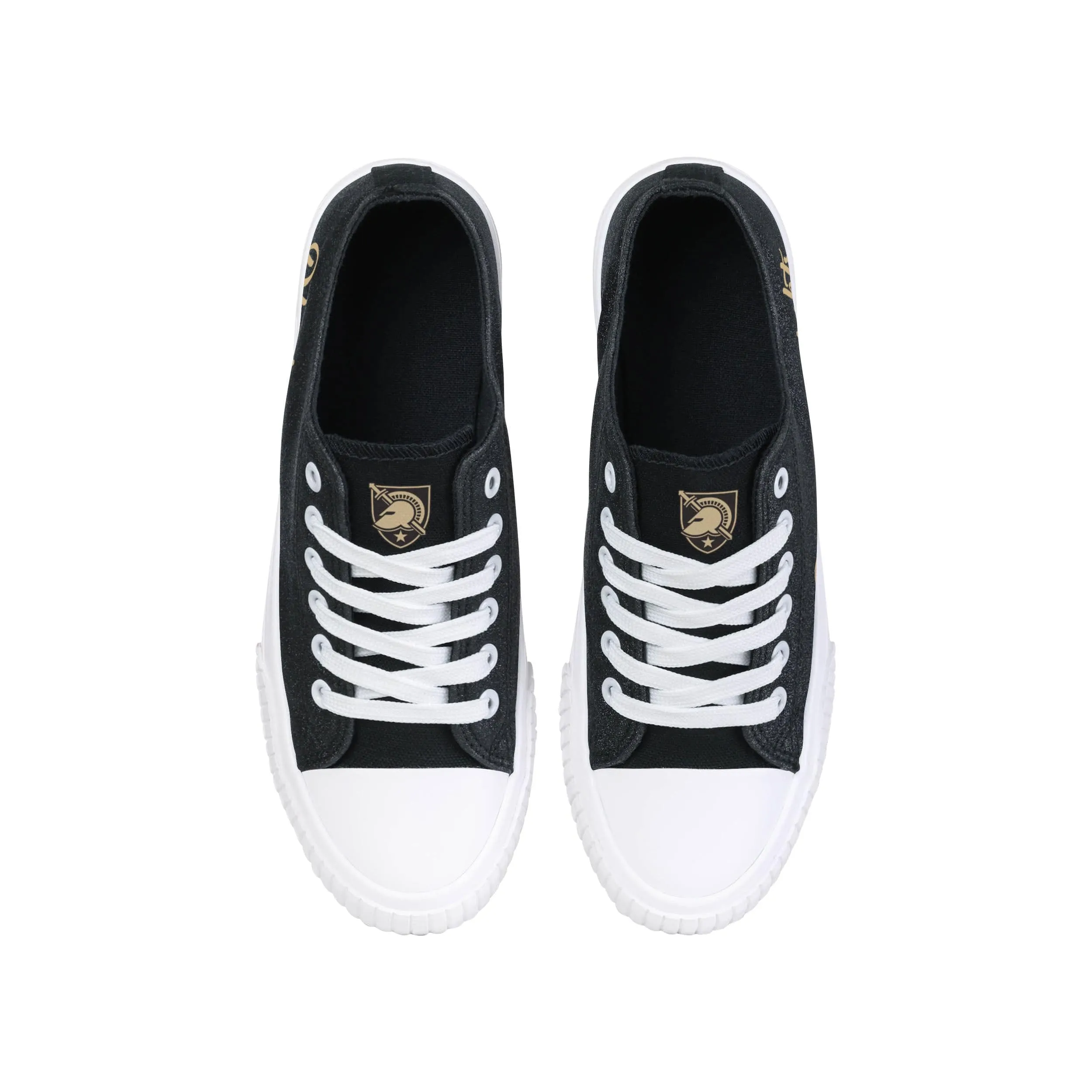 Army Black Knights NCAA Womens Color Glitter Low Top Canvas Shoes