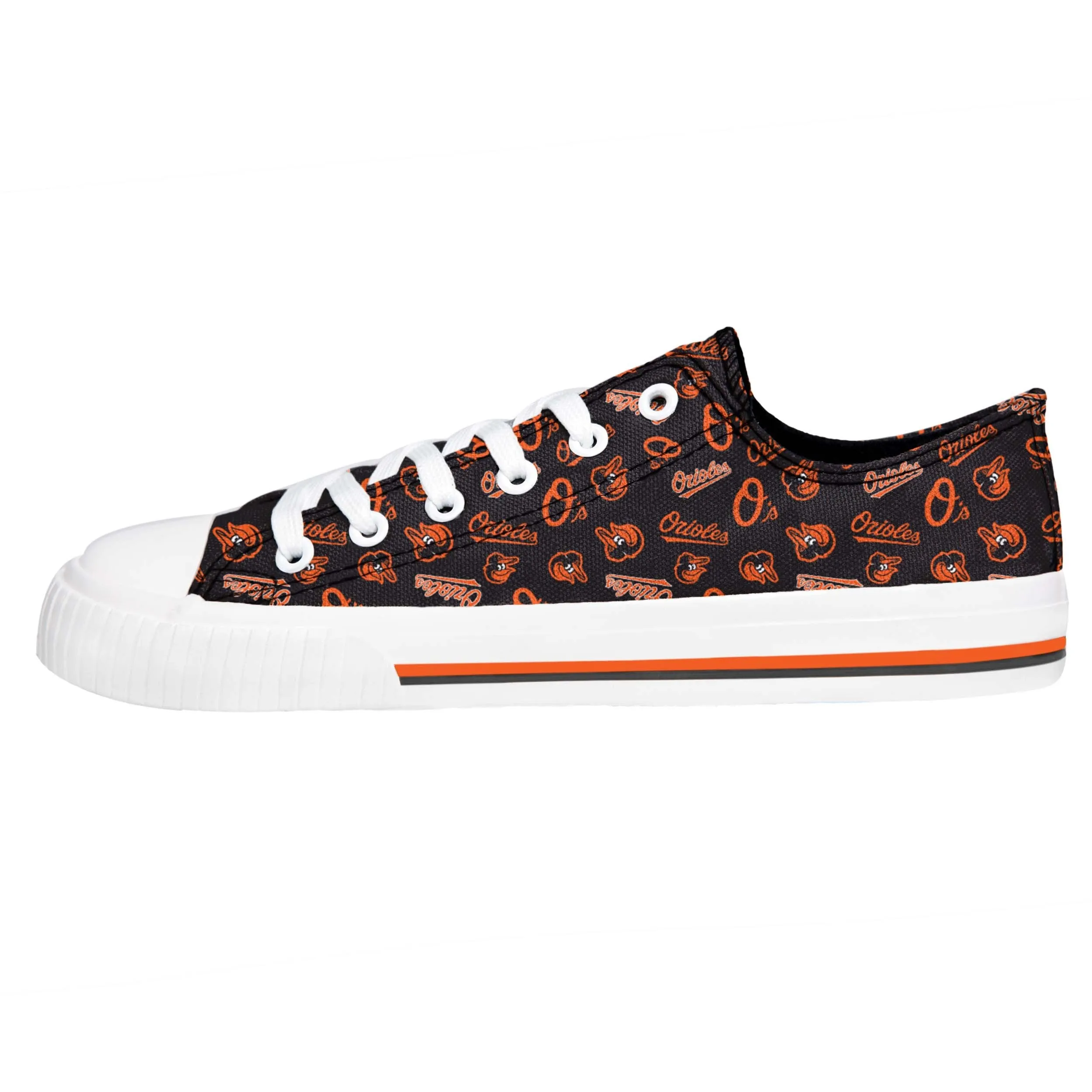Baltimore Orioles MLB Womens Low Top Repeat Print Canvas Shoes