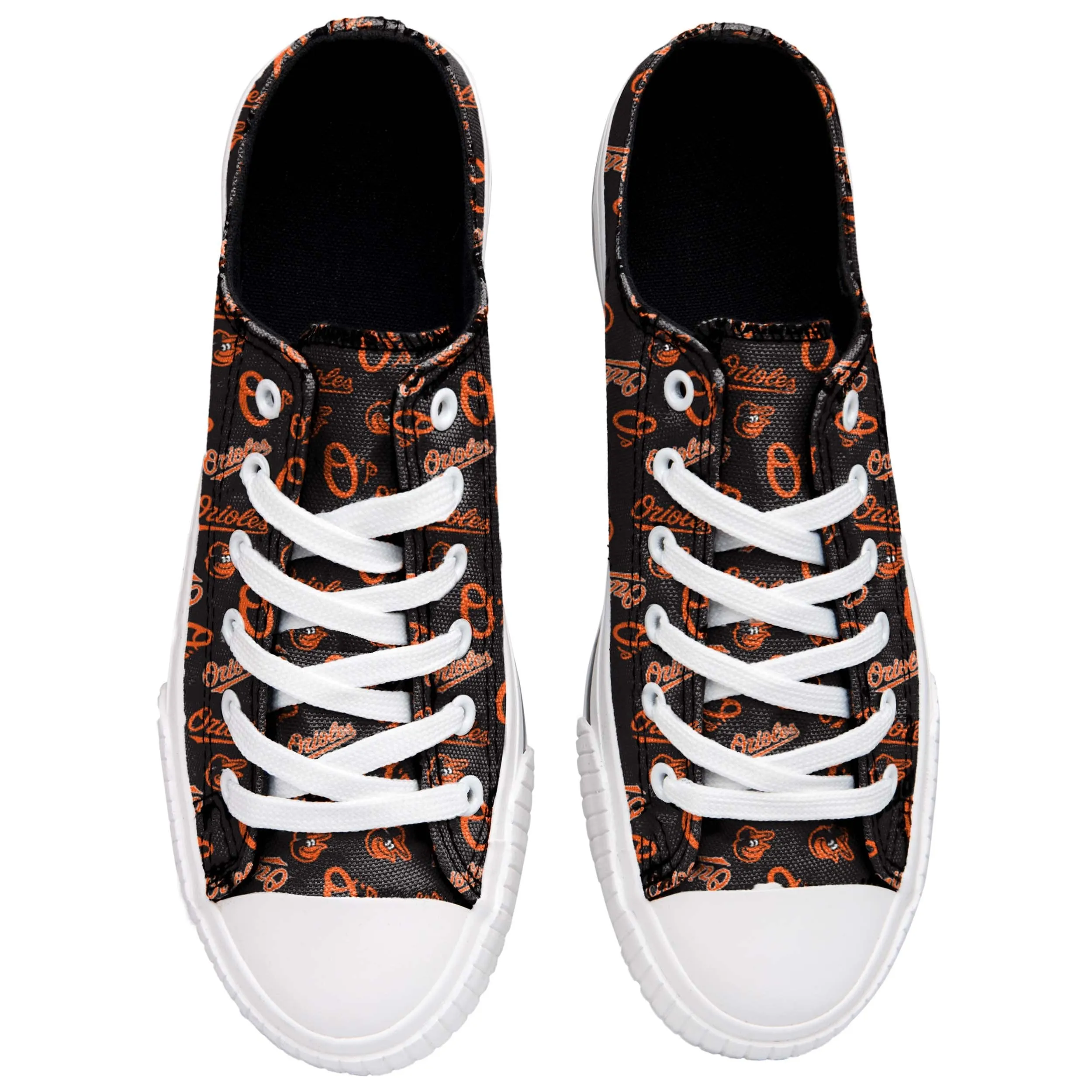 Baltimore Orioles MLB Womens Low Top Repeat Print Canvas Shoes
