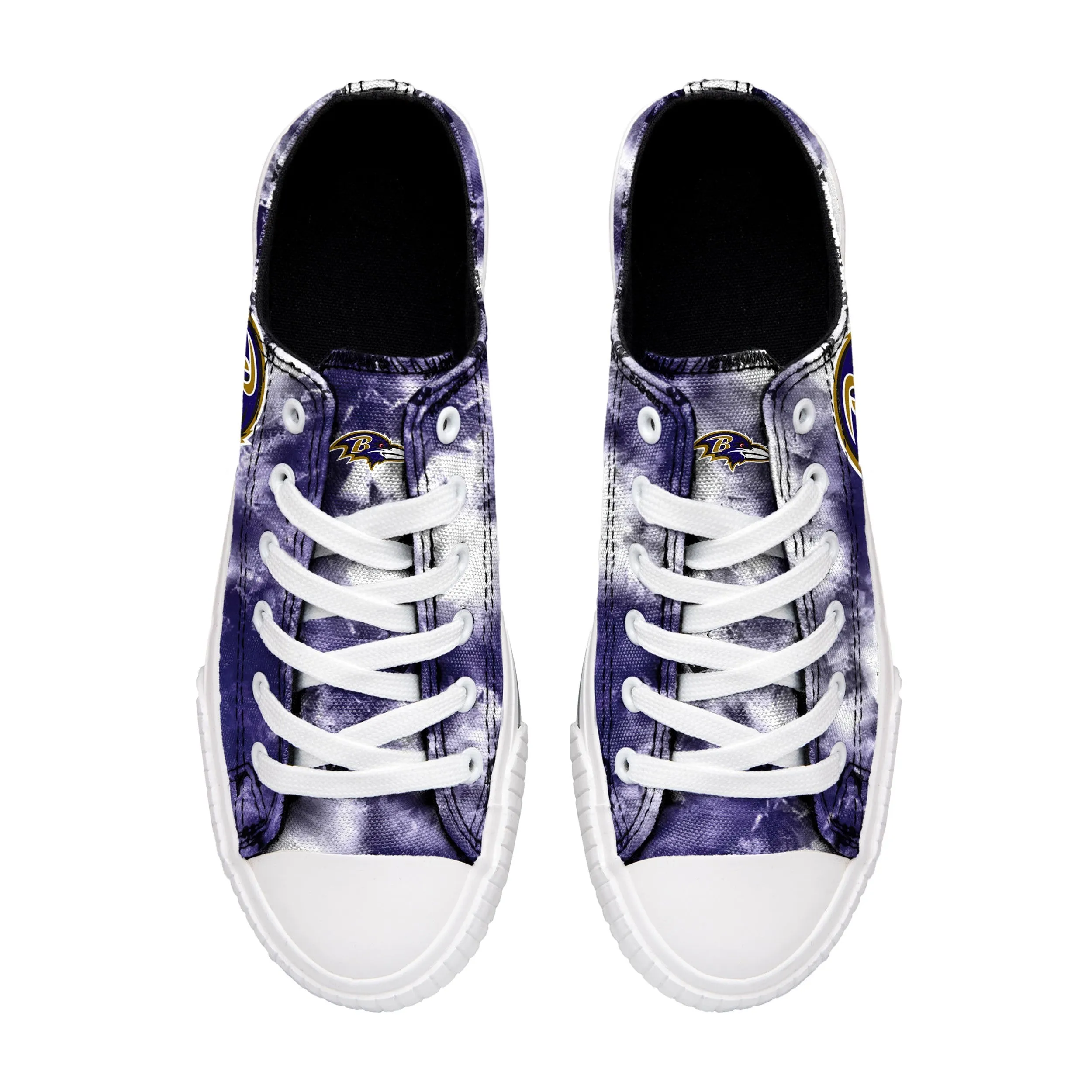 Baltimore Ravens NFL Womens Low Top Tie-Dye Canvas Shoes