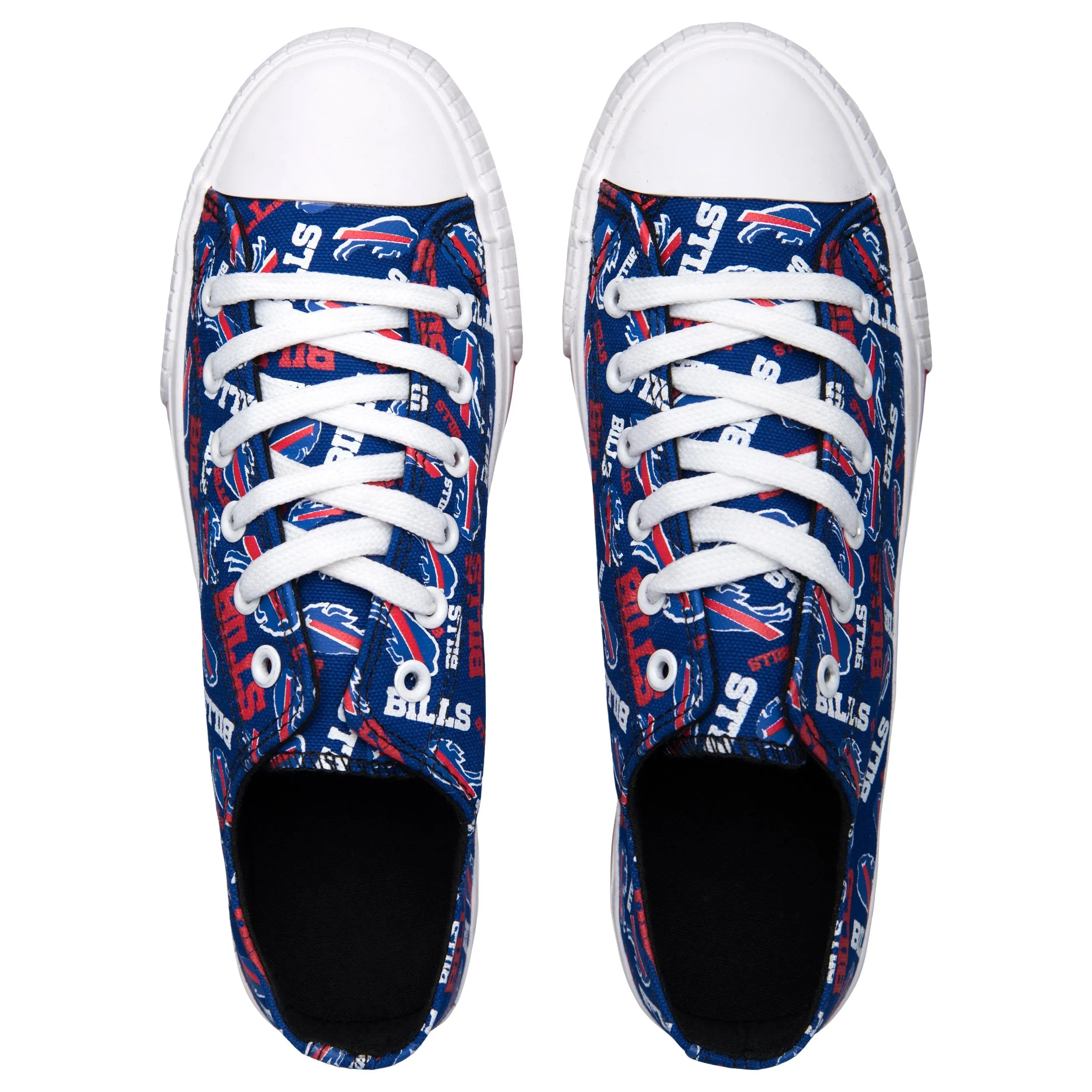 Buffalo Bills NFL Womens Low Top Repeat Print Canvas Shoes