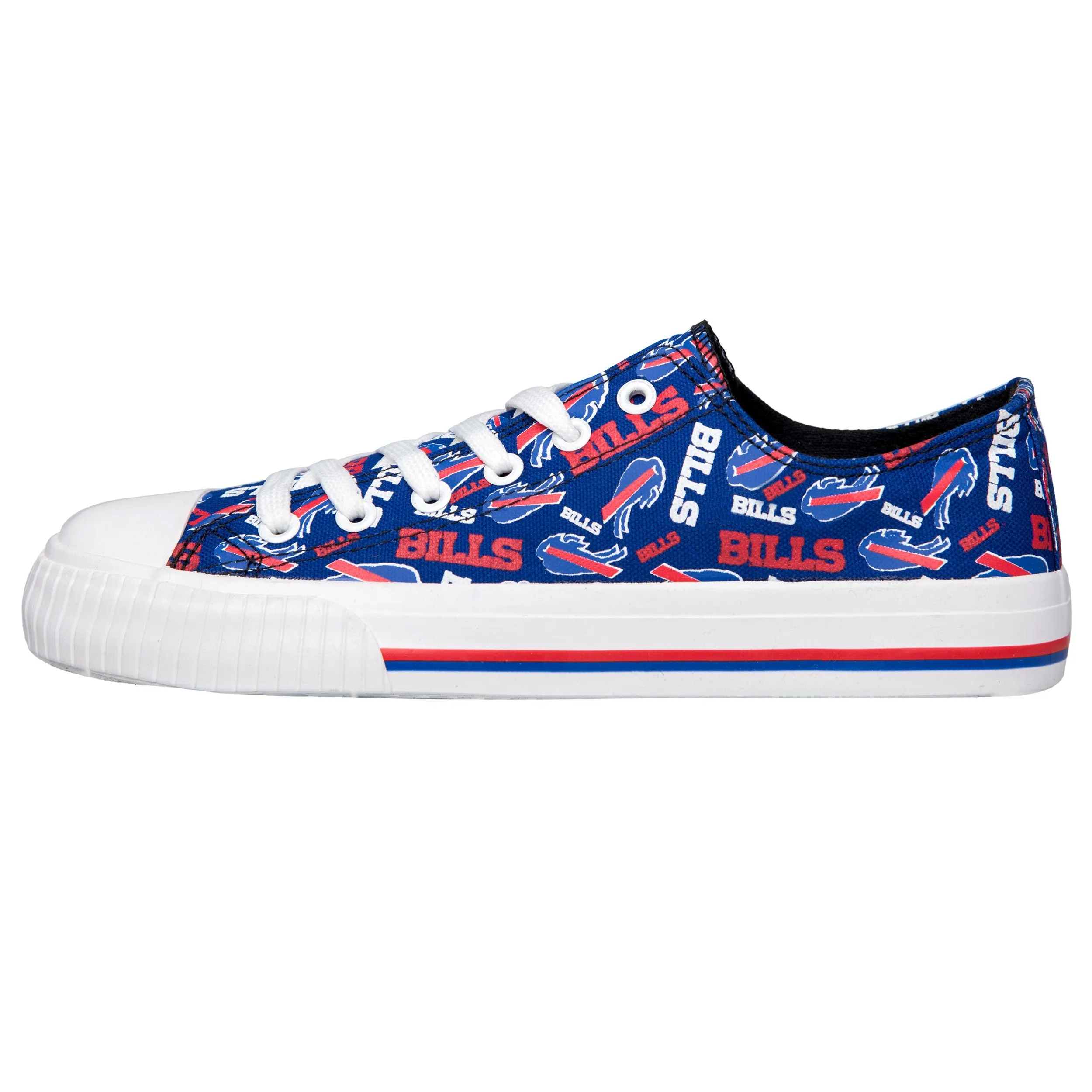 Buffalo Bills NFL Womens Low Top Repeat Print Canvas Shoes