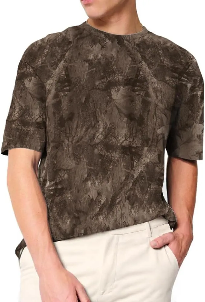 Camo Oversized Shirt Y2k Crewneck Maple Leaf Printed Short Sleeve Unisex Summer Graphic Tees