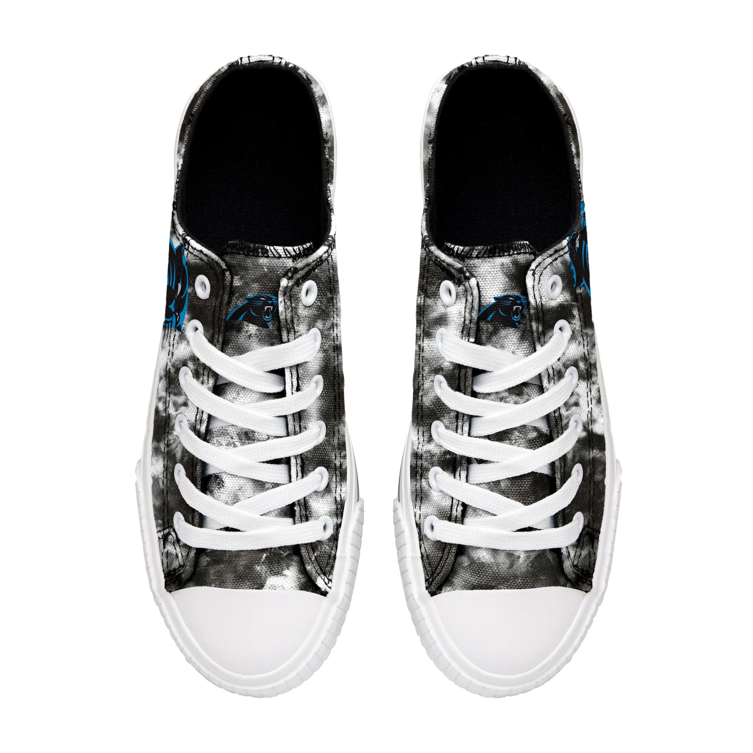 Carolina Panthers NFL Womens Low Top Tie-Dye Canvas Shoes