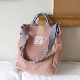 Casual Patchwork Large Canvas Shoulder Bag