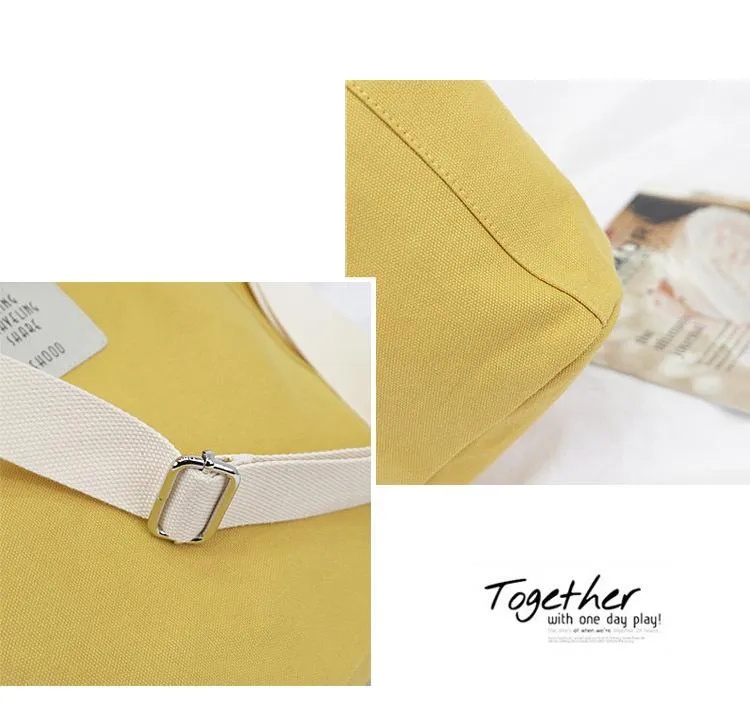 Casual Patchwork Large Canvas Shoulder Bag