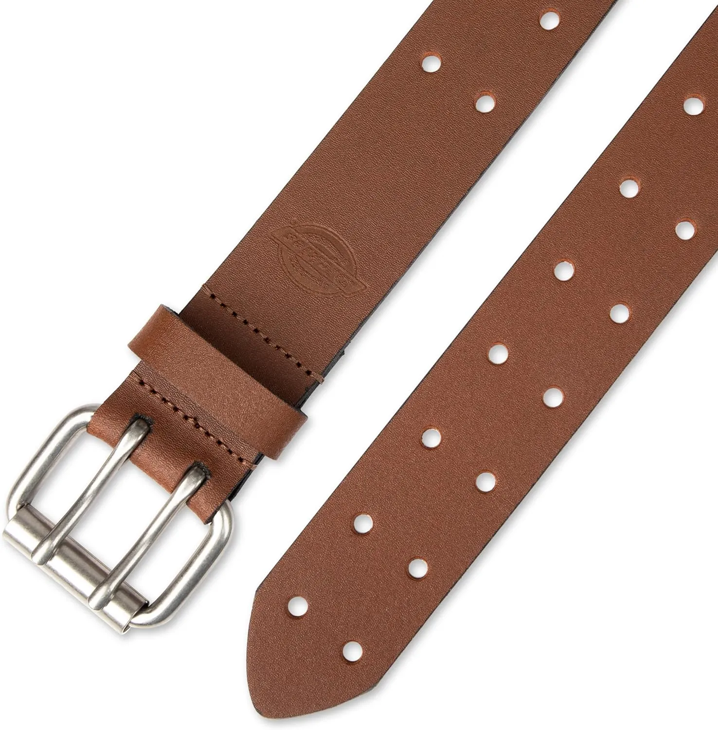 Dickies Men's Double Prong Fully Adjustable Leather Belt