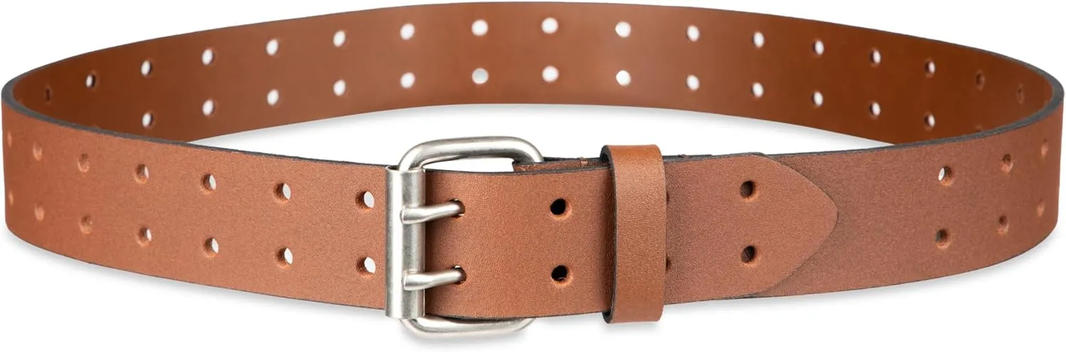 Dickies Men's Double Prong Fully Adjustable Leather Belt