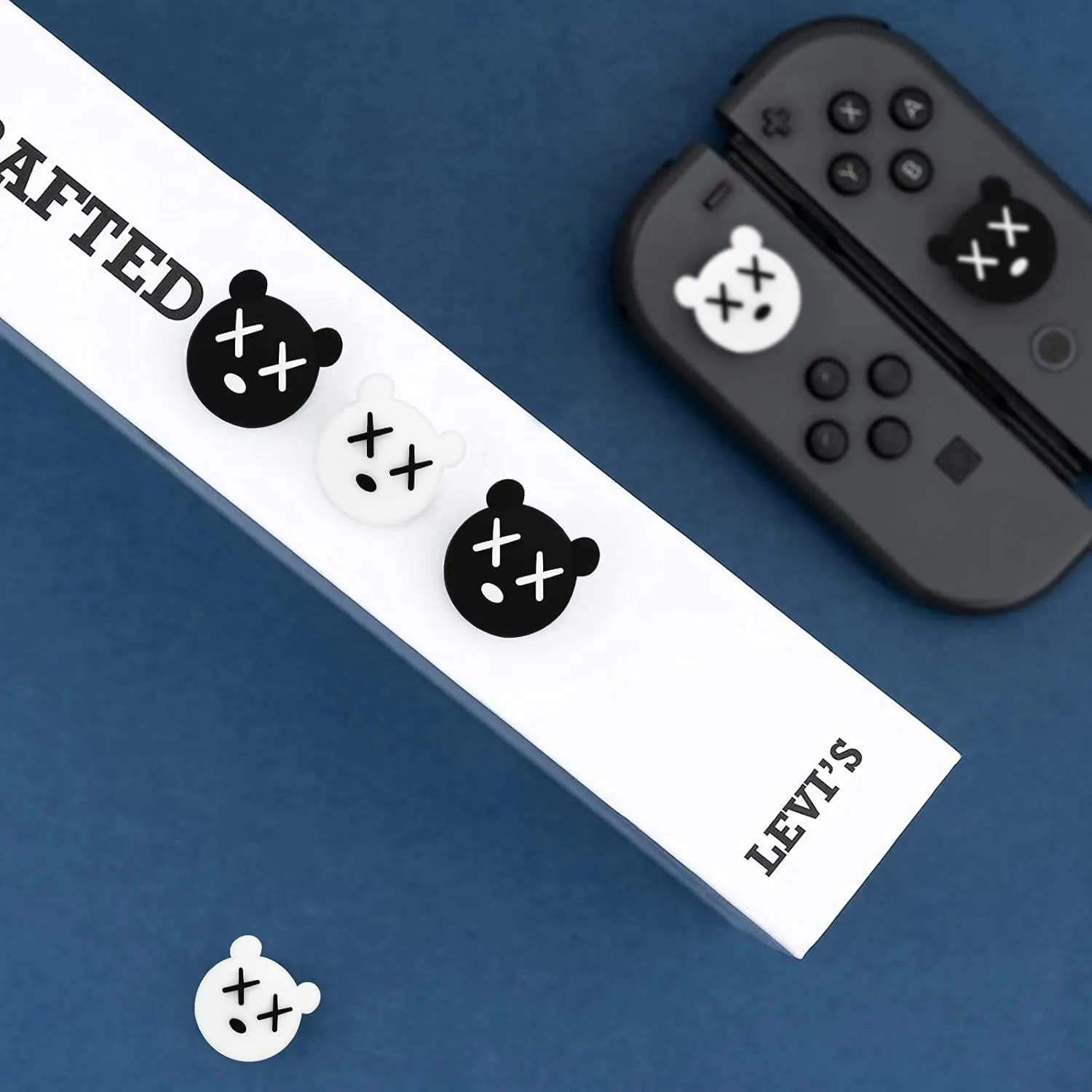 DLseego Thumb Grip Caps Compatible with Switch & Lite & OLED, Cute Joystick Caps Soft Silicone Protective Stick Cover 3D Analog 4PCS Grip Buttons for Joy Con Console Controller - Power Bear
