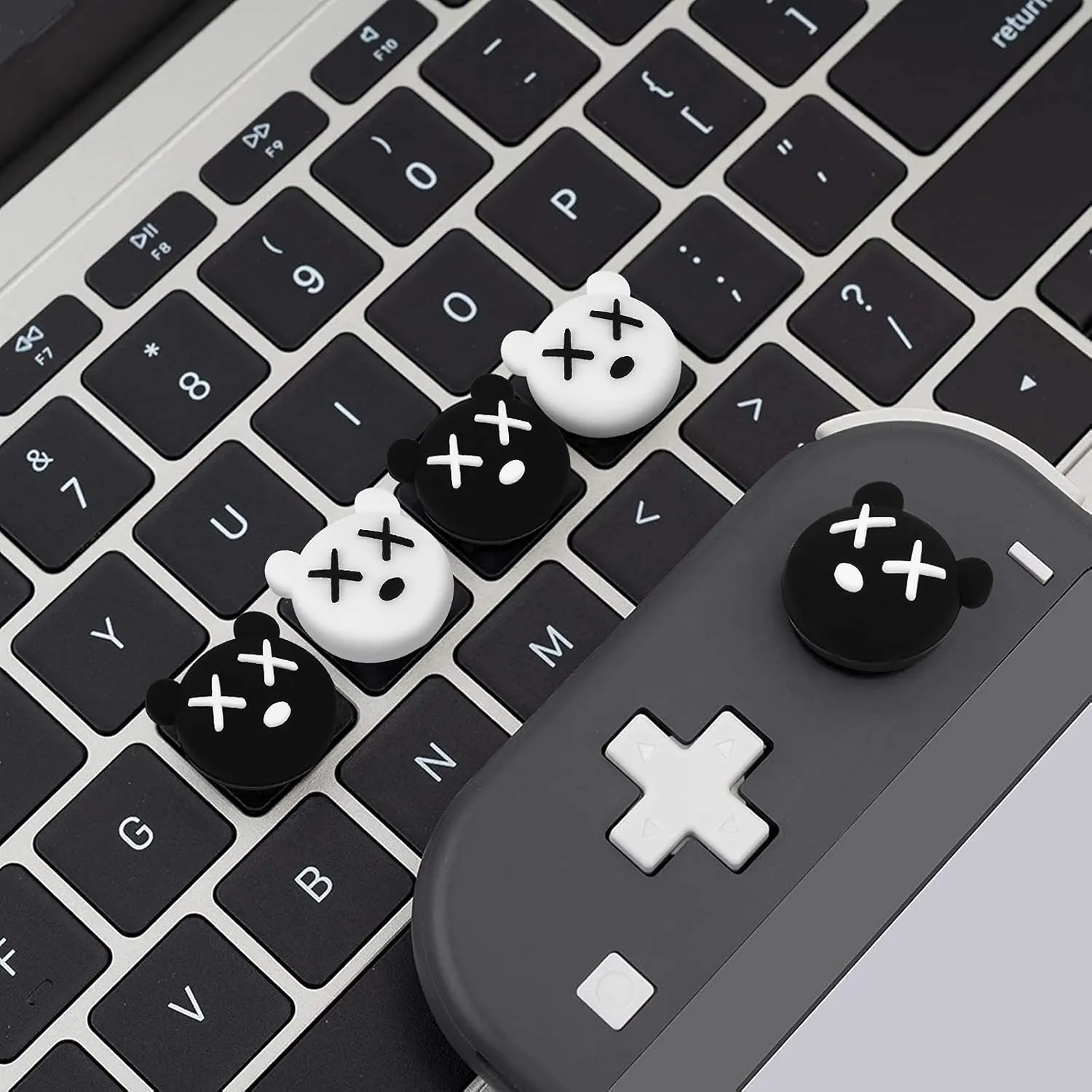 DLseego Thumb Grip Caps Compatible with Switch & Lite & OLED, Cute Joystick Caps Soft Silicone Protective Stick Cover 3D Analog 4PCS Grip Buttons for Joy Con Console Controller - Power Bear