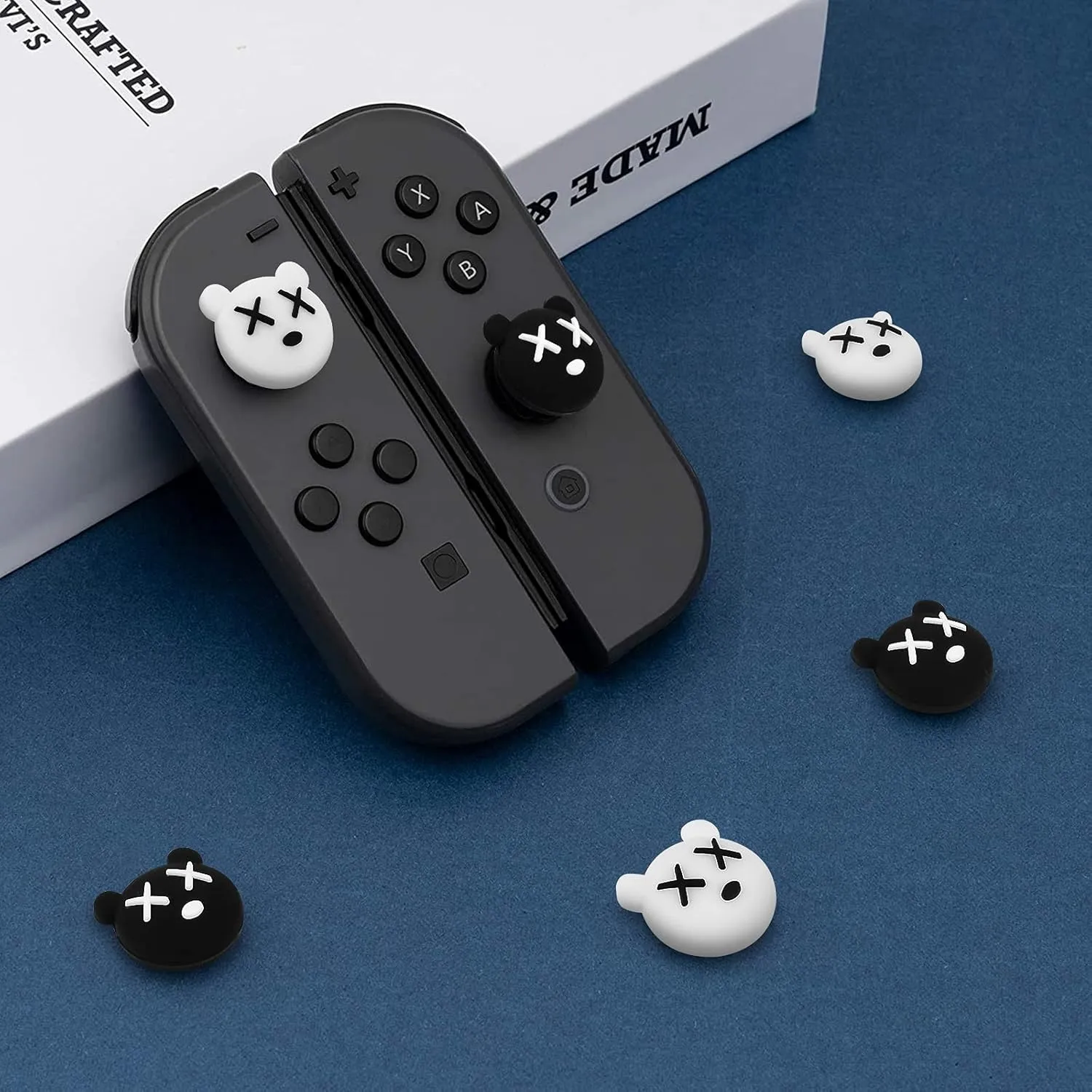 DLseego Thumb Grip Caps Compatible with Switch & Lite & OLED, Cute Joystick Caps Soft Silicone Protective Stick Cover 3D Analog 4PCS Grip Buttons for Joy Con Console Controller - Power Bear