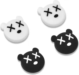 DLseego Thumb Grip Caps Compatible with Switch & Lite & OLED, Cute Joystick Caps Soft Silicone Protective Stick Cover 3D Analog 4PCS Grip Buttons for Joy Con Console Controller - Power Bear