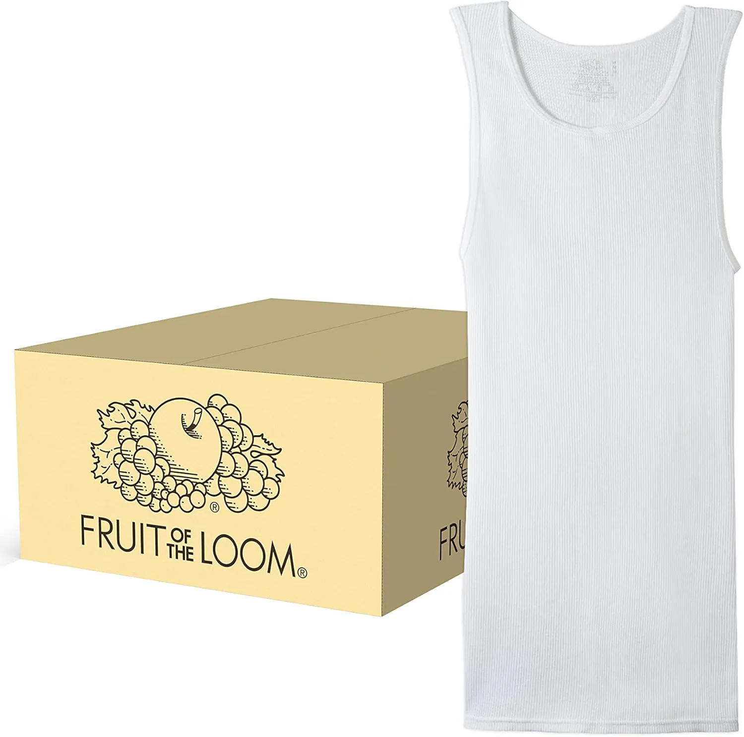 Fruit of the Loom Men's Sleeveless Tag Free Moisture Wicking Tank A-Shirt