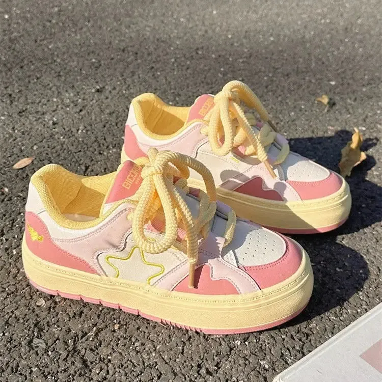 Hnzxzm Women Vulcanize Shoes Platform Sneakers Skateboard Tennis Female Flats Casual Lolita Spring Summer 2024 Korean Footwear