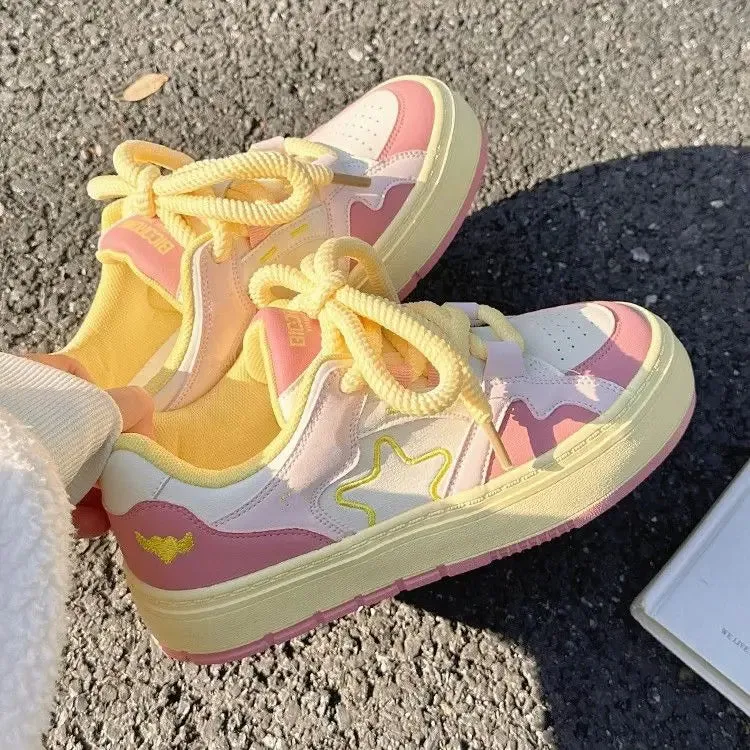 Hnzxzm Women Vulcanize Shoes Platform Sneakers Skateboard Tennis Female Flats Casual Lolita Spring Summer 2024 Korean Footwear