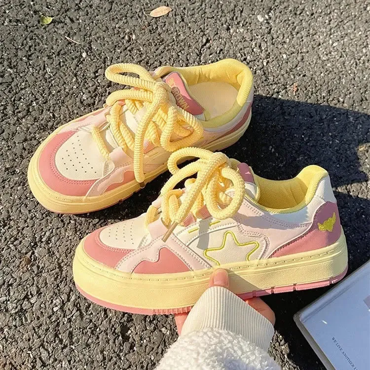 Hnzxzm Women Vulcanize Shoes Platform Sneakers Skateboard Tennis Female Flats Casual Lolita Spring Summer 2024 Korean Footwear