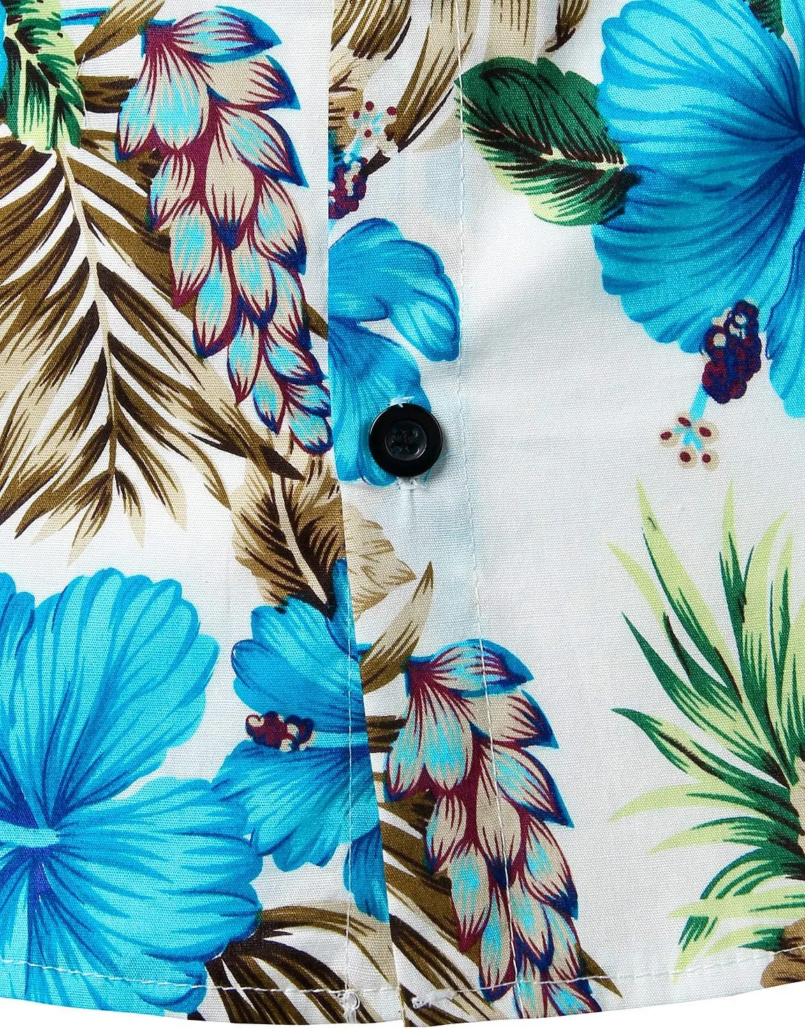 JOGAL Men's Flower Casual Short Sleeve Aloha Hawaiian Shirt
