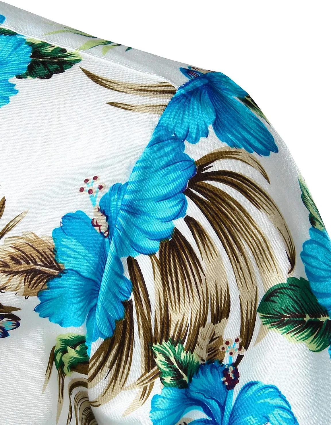 JOGAL Men's Flower Casual Short Sleeve Aloha Hawaiian Shirt