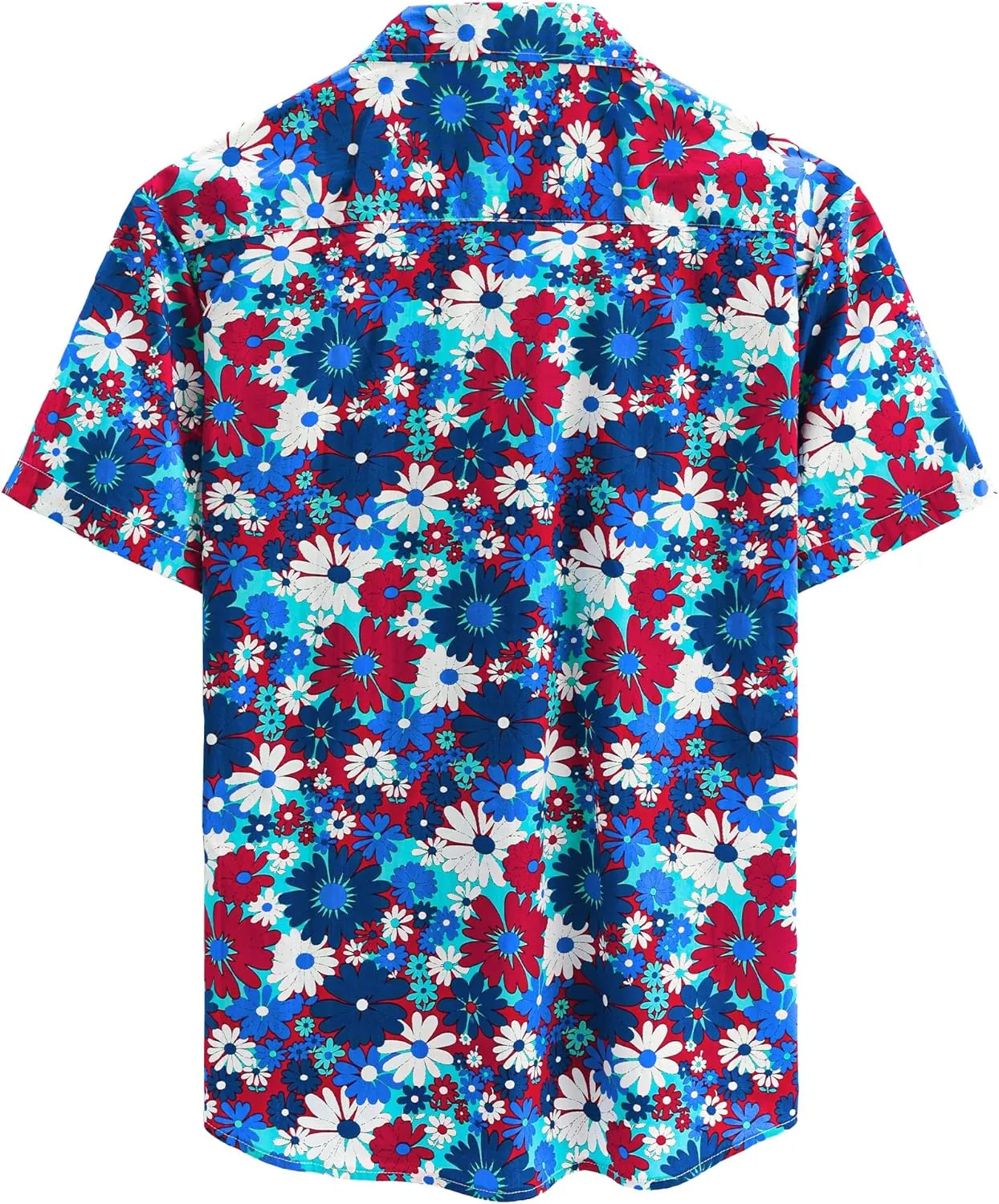 JOGAL Men's Flower Casual Short Sleeve Aloha Hawaiian Shirt