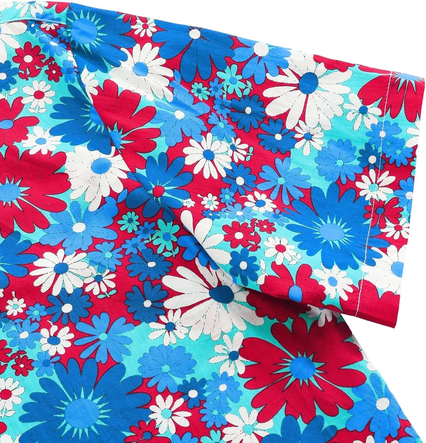JOGAL Men's Flower Casual Short Sleeve Aloha Hawaiian Shirt