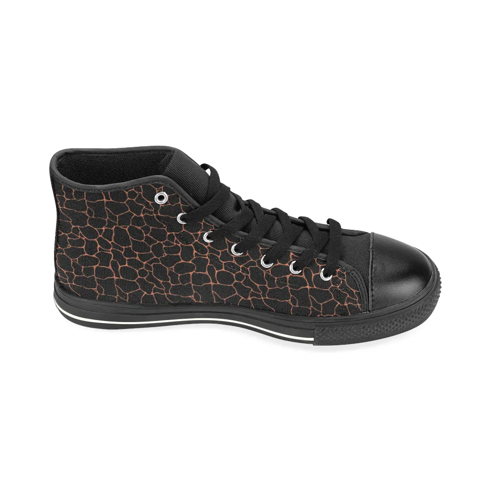 Kid's Pisces Black Zodiac Print Canvas High Top Shoes