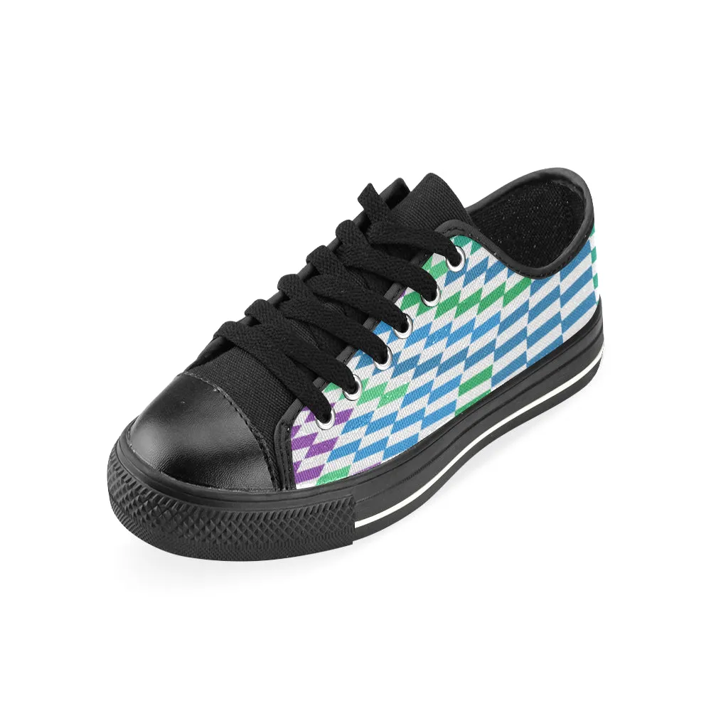 Men's Checker Print Low Top Canvas Shoes