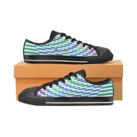 Men's Checker Print Low Top Canvas Shoes