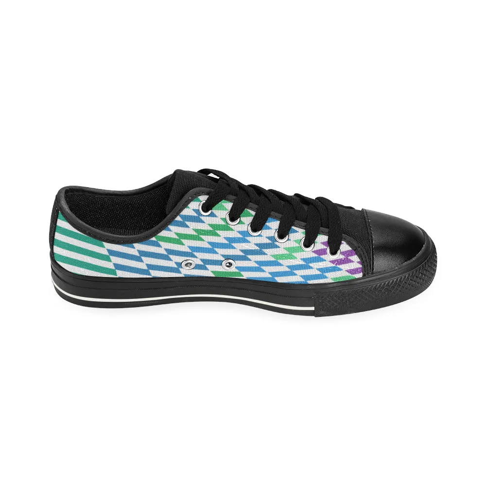 Men's Checker Print Low Top Canvas Shoes