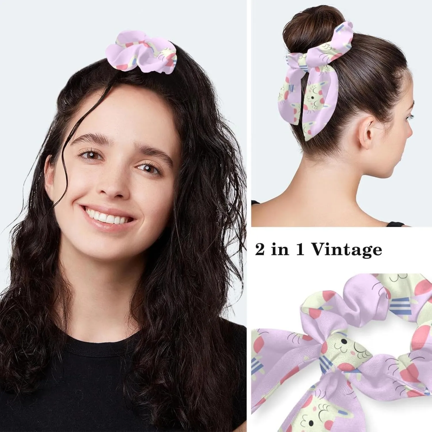 Scrub Cap with Scrunchies, Rainbow Working Hat Hair Cover, Elastic Bandage Tie Back Hats for Women