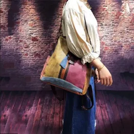 Vintage Women's Colorful Genuine Leather Unique Highend Travel Backpack