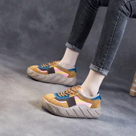 Women Fashion Patchwork Thick Soled Casual Shoes