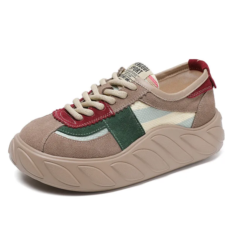 Women Fashion Patchwork Thick Soled Casual Shoes