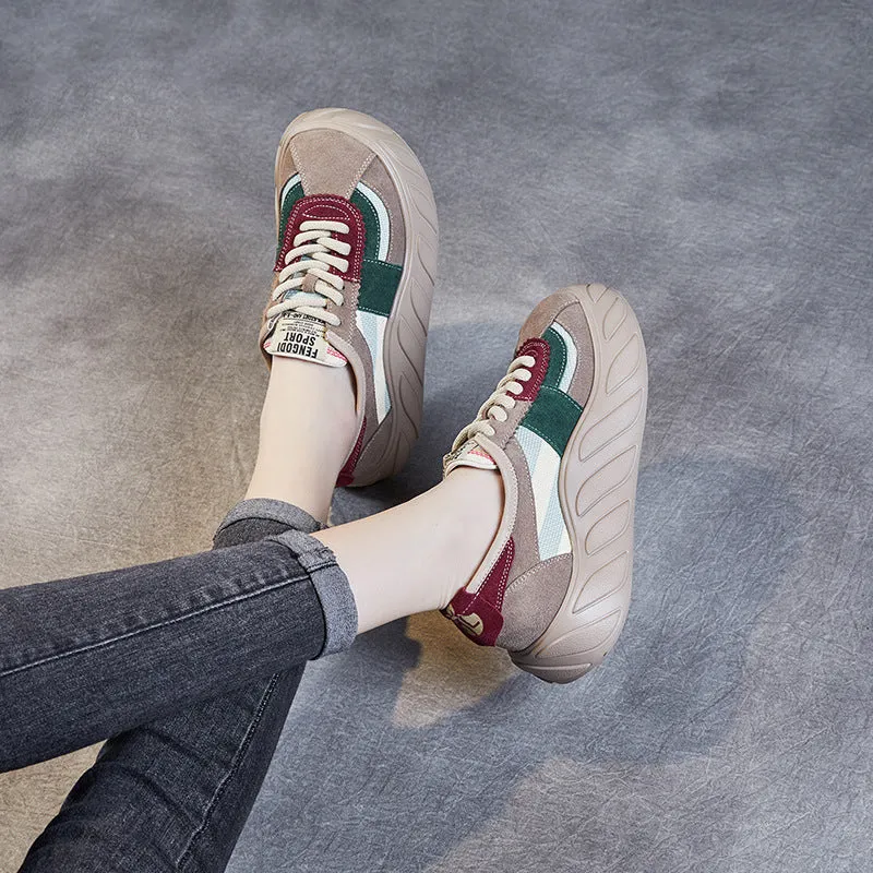 Women Fashion Patchwork Thick Soled Casual Shoes